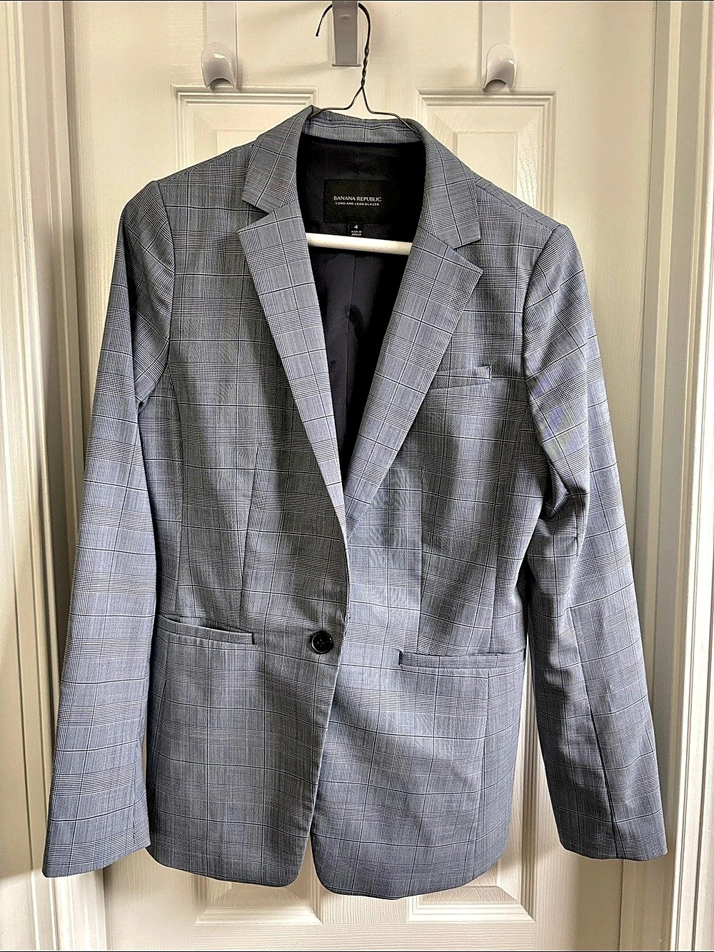 Banana Republic Men's Gray Plaid Blazer